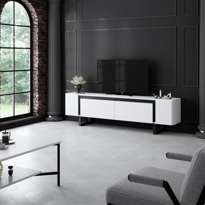 Hanah Home Soporte para TV Yildiz Blanco y Negro Hanah Home Soporte para TV Yildiz Blanco y Negro